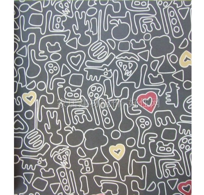 TLMI墻紙 1200 寬530mm×長10米 卡通 黑色