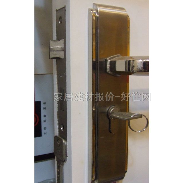 寶迪木門鎖 45mm×60mm ZH45.38SN 45mm-55mm 不銹鋼 執(zhí)手鎖 閃銀色