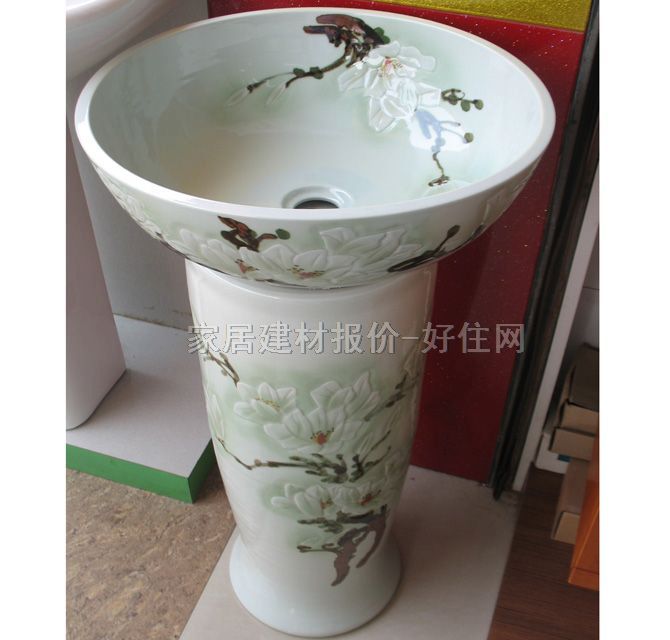 周氏陶瓷落地柱盆 藝術(shù)洗手盆2 TX-003 830mm×420mm