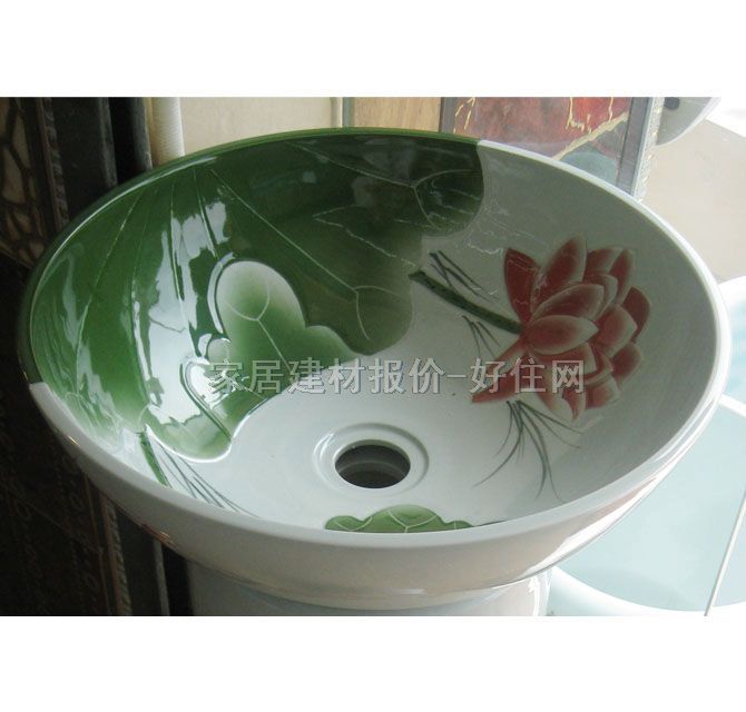 圣柏納落地柱盆 荷花 420mm×420mm×高800mm