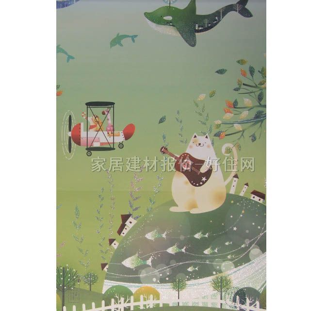 spring garden墻紙 P33 10M 卡通 青色