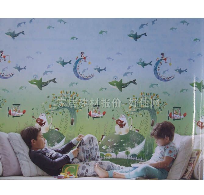 spring garden墻紙 P33 10M 卡通 青色