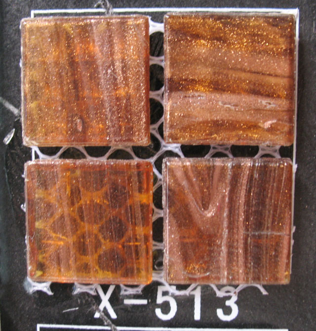 興和利馬賽克 黃色陶瓷X-513 長20mm×寬20mm×厚4mm 玻璃 熔融 啡色