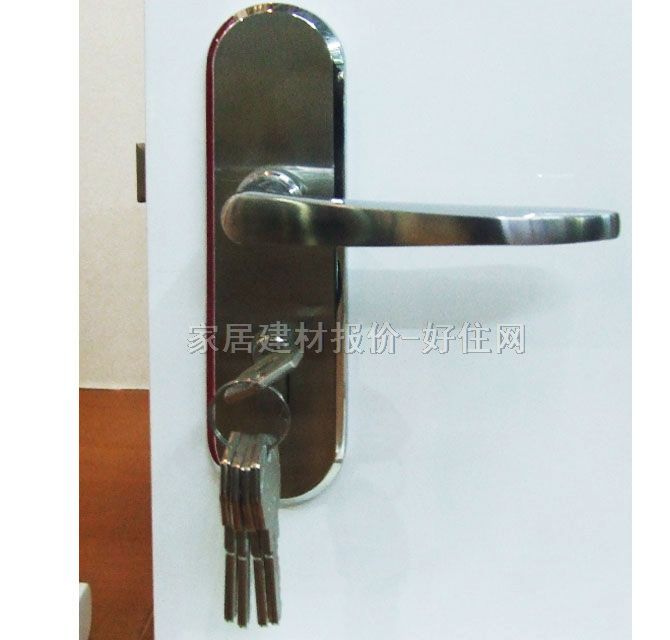 周周集成五金木門鎖 120mm×200mm NL1919 45mm-55mm 不銹鋼 執(zhí)手鎖 閃銀色