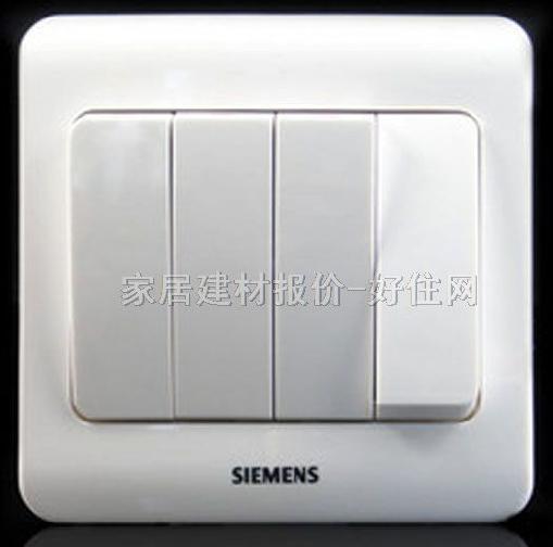 西門子大蹺板開關(guān)面板 遠(yuǎn)景系列5TA0241-1CC1 4位單控 白色 帶熒光指示