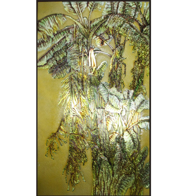 廣亮工藝玻璃 浮雕金秋 AK011 12厘