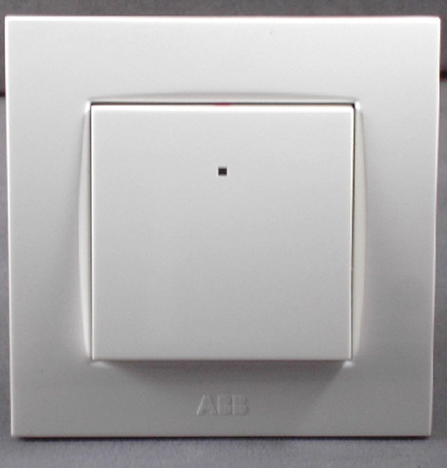 ABB大蹺板開關(guān)面板 AU17653-WW 1位單控 白色方形 帶指示燈