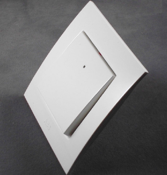 ABB大蹺板開(kāi)關(guān)面板 AU17753-WW 1位單控 白色方形 帶指示燈