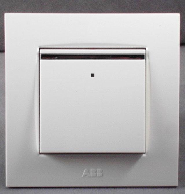 ABB大蹺板開(kāi)關(guān)面板 AU16453-WW 1位雙控 白色方形 帶指示燈指示帶