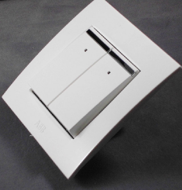 ABB大蹺板開關(guān)面板 AU16253-WW 2位單控 白色方形 帶指示燈指示帶