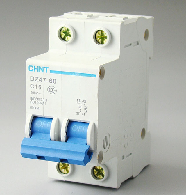 正泰斷路器\空氣開關(guān) DZ47-60 C16 2P 16A 空氣開關(guān)(塑殼斷路器)