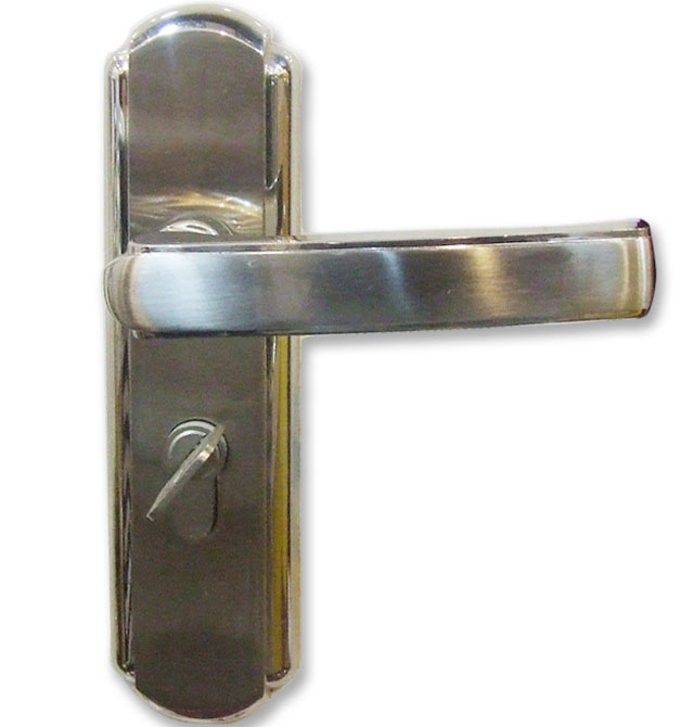寶迪木門鎖 45mm×60mm BDZH44-26SN 45mm-55mm 不銹鋼 執(zhí)手鎖 閃銀色
