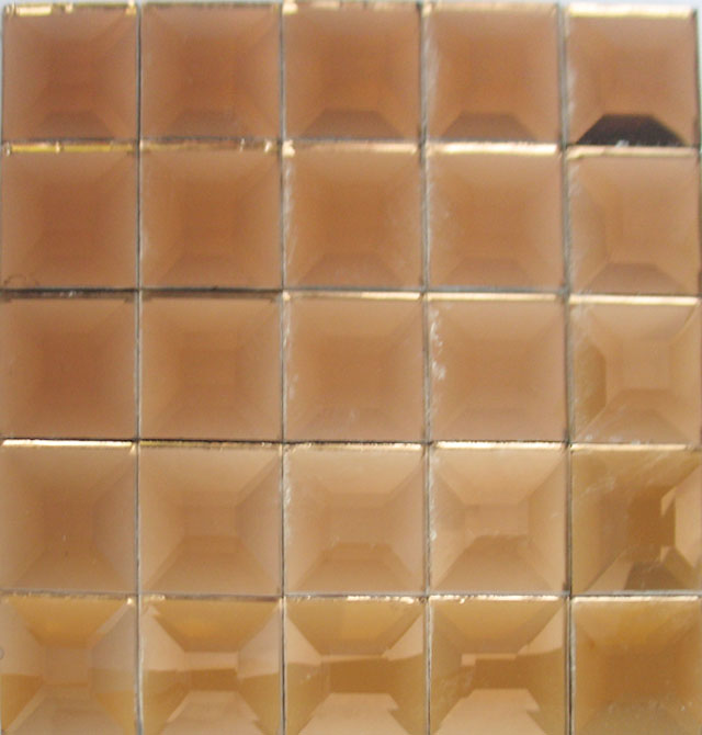廣亮馬賽克 ms306金茶鏡馬賽克 長30mm×寬30mm×厚5mm 玻璃 切割磨邊 茶色