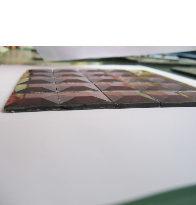 廣亮馬賽克 ms306金茶鏡馬賽克 長30mm×寬30mm×厚5mm 玻璃 切割磨邊 茶色