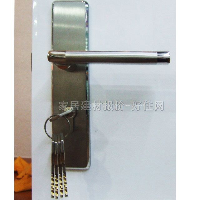 周周集成五金木門鎖 120mm×200mm NL2026 45mm-55mm 不銹鋼 執(zhí)手鎖 閃銀色