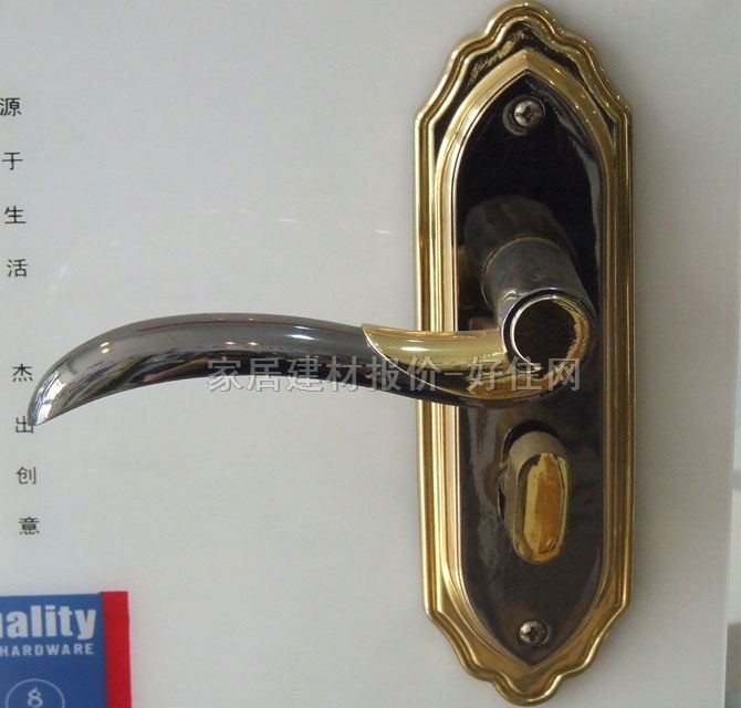 源之杰木門鎖 160mm×50mm 12A1 45mm-55mm 不銹鋼 執(zhí)手鎖 閃銀色