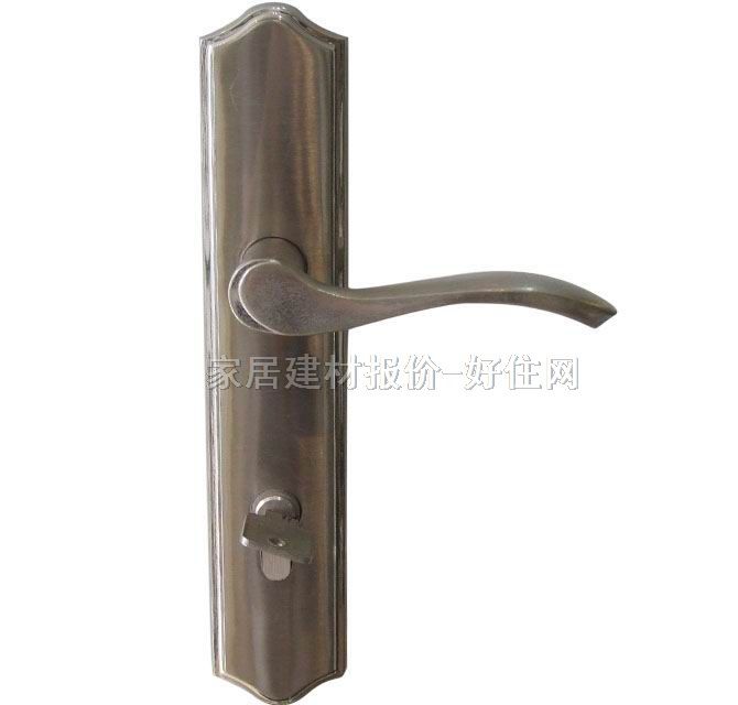 源之杰木門鎖 245mm×50mm 22171 45mm-55mm 不銹鋼 執(zhí)手鎖 閃銀色