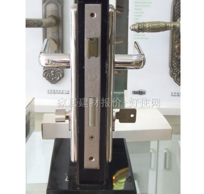 白云之星木門鎖 238mm×60mm 8606 45mm-55mm 不銹鋼 執(zhí)手鎖 閃銀色