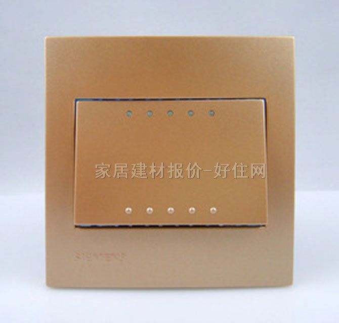 西門子大蹺板開關面板 靈致系列5TA0832-3NC3 1位單控 金色 帶熒光指示