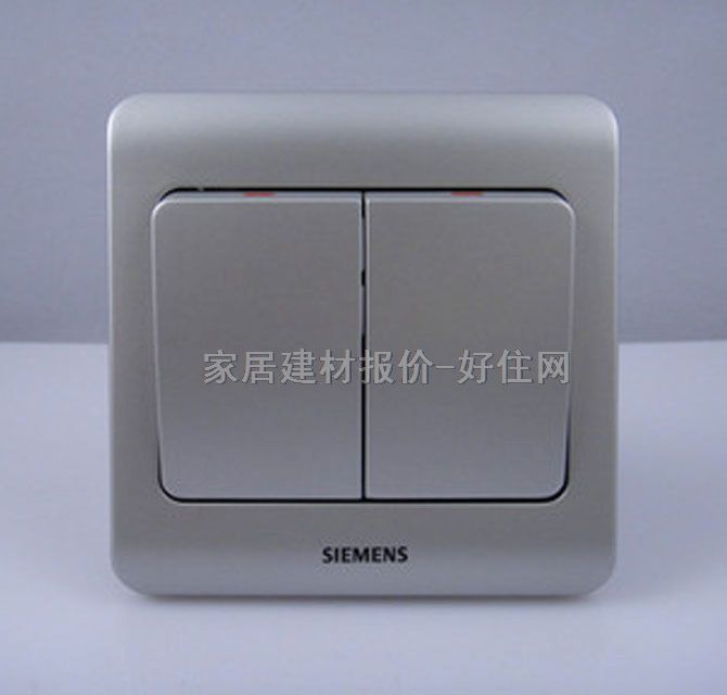 西門子大蹺板開(kāi)關(guān)面板 遠(yuǎn)景系列5TA0211-1CC122 2位單控 銀灰色 帶熒光指示