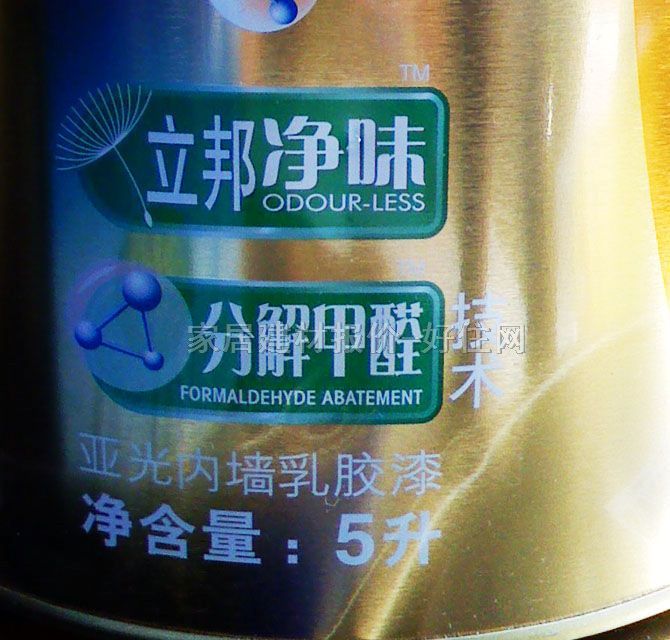 立邦內(nèi)墻乳膠漆 抗甲醛凈味全效 5L 白色啞光