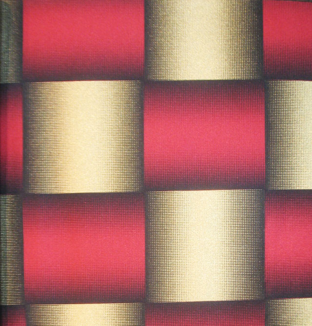 King金典墻紙 PVC材質(zhì)金紅格子990101 寬530mm×長10米 方格 金色 紅色