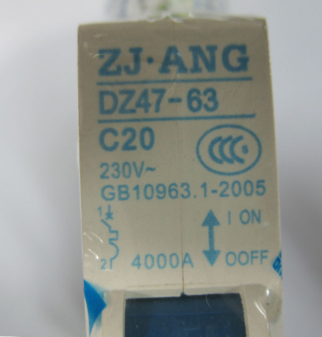 珠江電器斷路器\空氣開關(guān) DZ47-63 C20 1P 20A 空氣開關(guān)(塑殼斷路器)