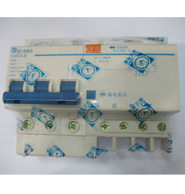 珠江電器斷路器\空氣開關(guān) DZ47LE-63三極四線 3P 32A 漏電斷路器