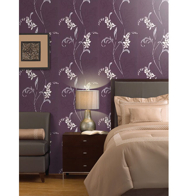 布魯斯特墻紙 北歐風(fēng)情(European Trend) 08554-10 寬530mm×長10米 紙基+發(fā)泡面層 花 紫色