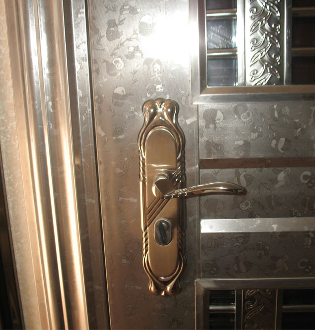 龍樹不銹鋼門 LS-B8005(熊貓紋) 非標(biāo)訂做