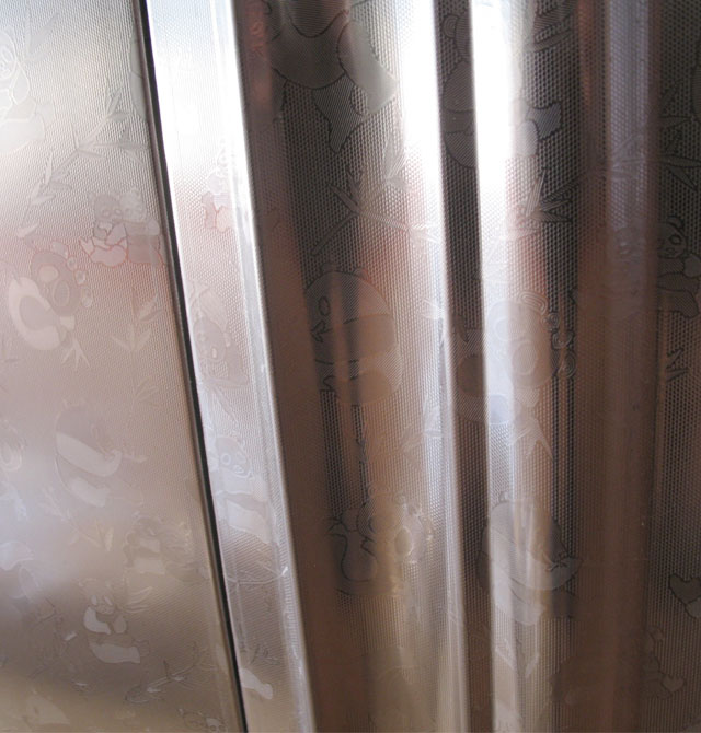 龍樹不銹鋼門 LS-B8005(熊貓紋) 非標(biāo)訂做