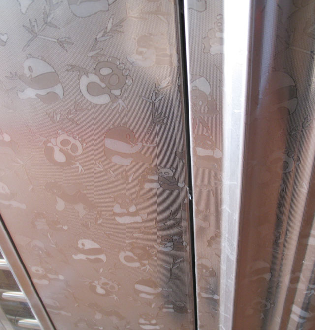 龍樹不銹鋼門 LS-B8005(熊貓紋) 非標(biāo)訂做