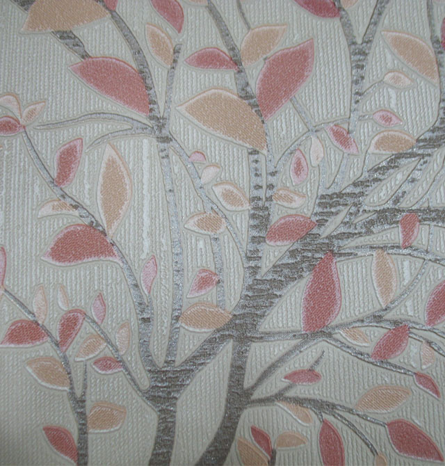 PUREELEGANCE墻紙 ZC-66032 寬53cm×長(zhǎng)10米 葉紋 米色 紅色