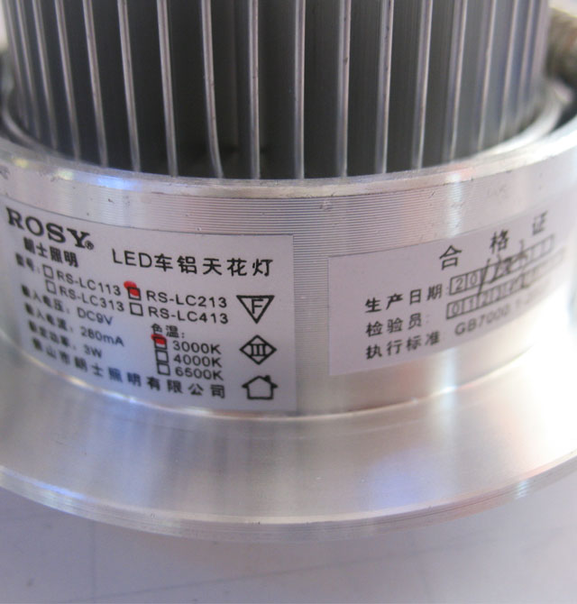 ��ʿLEDͲ�����컨�� LED��RS-LC213���߹⣩ 3��1w ���bǶ��ʽ �_�צ�72mm ܇�X���|(zh��)�߹�ɫ