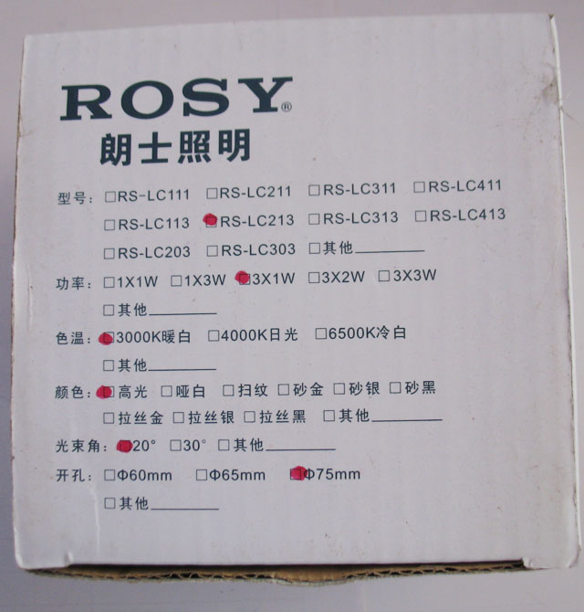 ��ʿLEDͲ�����컨�� LED��RS-LC213���߹⣩ 3��1w ���bǶ��ʽ �_�צ�72mm ܇�X���|(zh��)�߹�ɫ