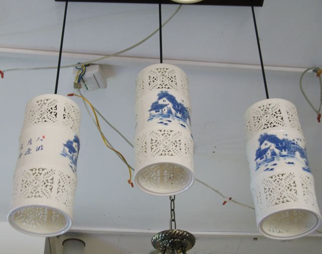 JDSJ吊燈 古典木架餐臺吊燈2016 木質(zhì)燈架+陶瓷燈罩 民族風式 底600mm×高700mm 白色