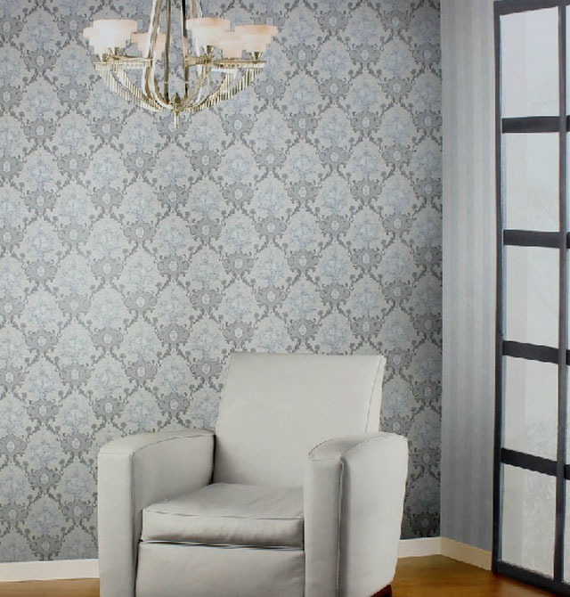 瑪堡墻紙 77932 寬530mm×長10米 歐花 灰色