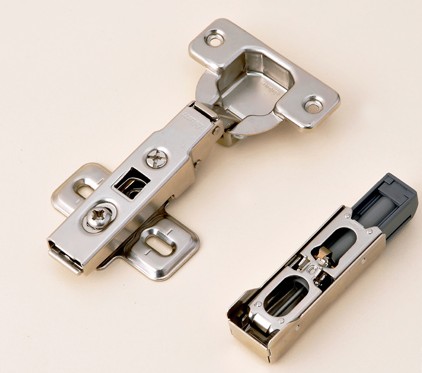 百隆柜用鉸鏈 快裝阻尼 直彎-全蓋 液壓緩沖阻尼 95-110度 鐵鉸鏈