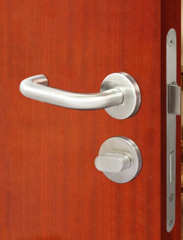 SHK木門(mén)鎖 HSK06-001衛(wèi)生間指示鎖 35mm-45mm 鋁合金 執(zhí)手鎖 啞光銀