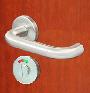 SHK木門(mén)鎖 HSK06-001衛(wèi)生間指示鎖 35mm-45mm 鋁合金 執(zhí)手鎖 啞光銀