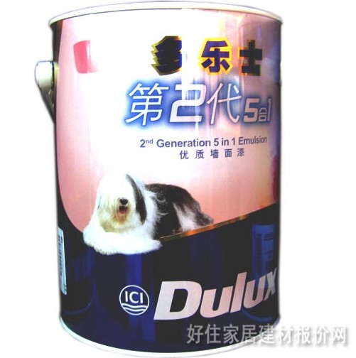 多樂(lè)士?jī)?nèi)墻乳膠漆 第2代5合1優(yōu)質(zhì)墻面漆 5L 白色