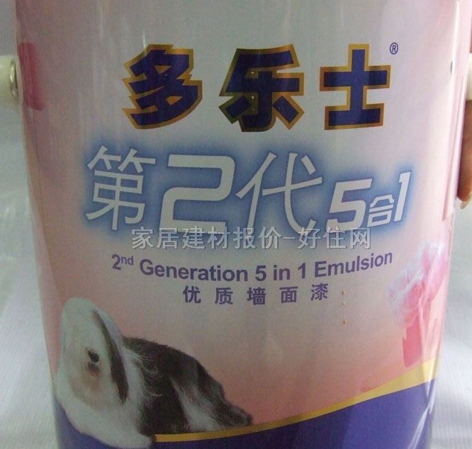 多樂(lè)士?jī)?nèi)墻乳膠漆 第2代5合1優(yōu)質(zhì)墻面漆 5L 白色