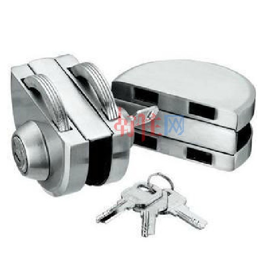 恒益玻璃門鎖 腰鎖鍍鐵雙開 HY-612 12mm玻璃夾