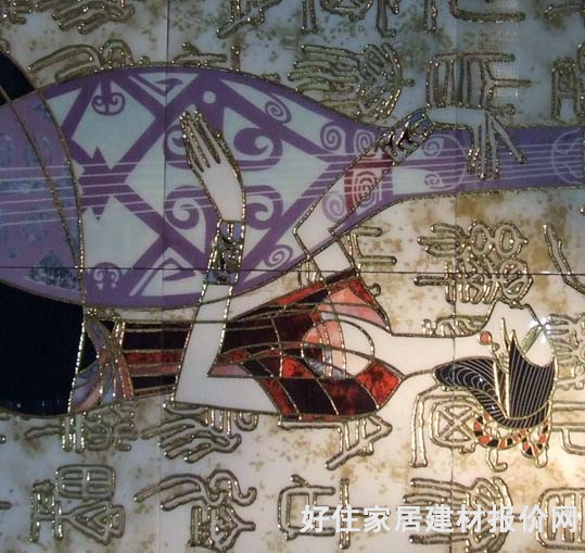 大藝墻面磚 拋晶磚深暗色系列花草圖案GMA343101 300mm× 450mm