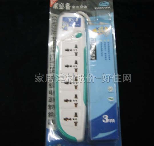 銀葉王電源轉(zhuǎn)換器/插排板 五位轉(zhuǎn)換器JB-JC3105 5×三極 有線 帶開關(guān) 3米