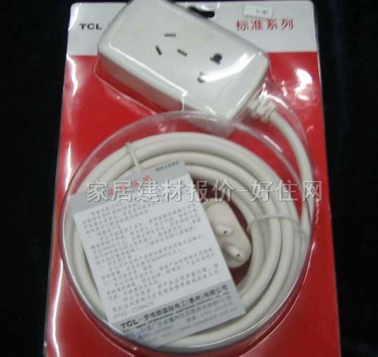 TCL-羅格朗電源轉(zhuǎn)換器/插排板 K94001/65米線 1×二極加1×三極 有線 無開關(guān) 2米