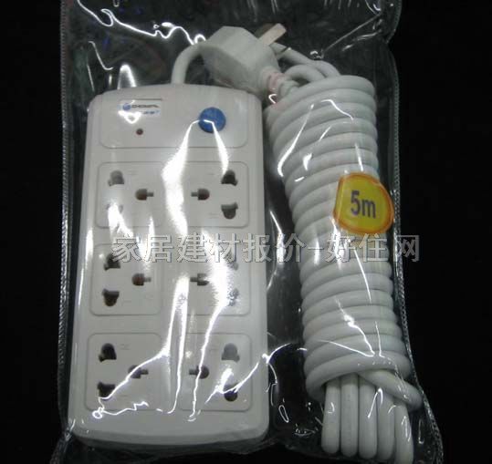 秋葉原電源轉(zhuǎn)換器/插排板 YF-1736 6×三極 有線 帶開關(guān) 5米