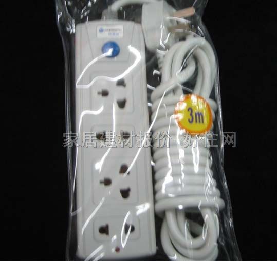 秋葉原電源轉(zhuǎn)換器/插排板 YF-1724 4×三極 有線 帶開關(guān) 3米