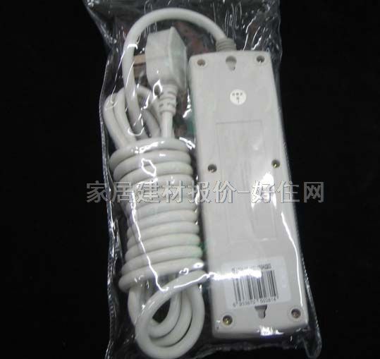 秋葉原電源轉(zhuǎn)換器/插排板 YF-1724 4×三極 有線 帶開關(guān) 3米