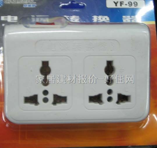 秋葉原電源轉(zhuǎn)換器/插排板 YF-99 2×三極 不帶線 帶開(kāi)關(guān)